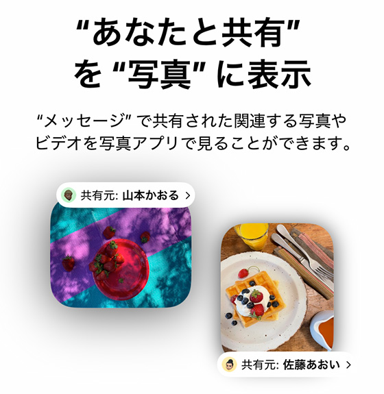 iOS18の写真アプリのあなたと共有